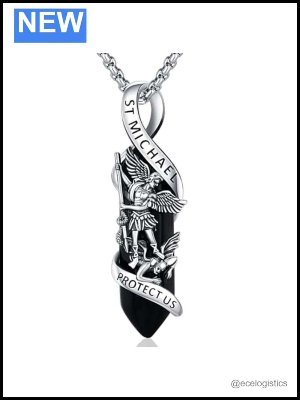 Sterling Silver Saint Michael Medal Necklace Religious Pendant Amulet